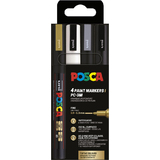 POSCA marqueur  pigment PC3M, tui de 4, assorti