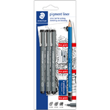 STAEDTLER feutre  pigment "Artist Set", noir, carte blister