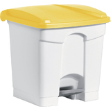 helit poubelle  pdale "the step", 30 litres, blanc/jaune