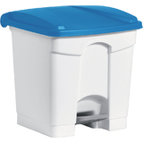 helit poubelle  pdale "the step", 30 litres, blanc/bleu