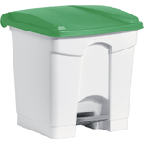 helit poubelle  pdale "the step", 30 litre, blanc/vert