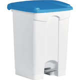 helit poubelle  pdale "the step", 45 litres, blanc/bleu