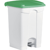 helit poubelle  pdale "the step", 45 litres, blanc/vert