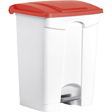 helit poubelle  pdale "the step", 70 litres, blanc/rouge