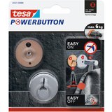 tesa powerbutton Crochet adhsif universal medium, chrome