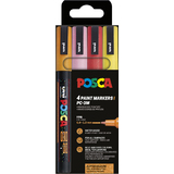 POSCA marqueur  pigment PC3ML paillet, tui de 4, assorti
