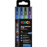 POSCA marqueur  pigment PC3ML paillet, tui de 4, assorti