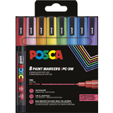 POSCA marqueur  pigment PC3ML paillet, tui de 8, assorti