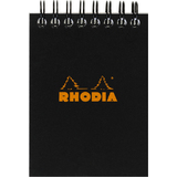 RHODIA bloc spiral No. 11, A7, quadrill 5x5, noir