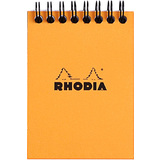 RHODIA bloc spiral No. 11, format A7, quadrill 5x5, orange