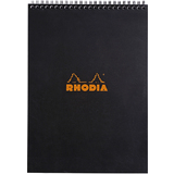 RHODIA bloc spiral No. 18, format A4, quadrill 5x5, noir