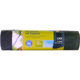 Secolan sac poubelle  liens coulissants, bleu/noir, 120 l