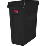 Rubbermaid collecteur de dchets slim Jim avec conduits,noir