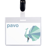 pavo Porte-badge, ferm en haut, avec clip, 60 x 90 mm