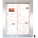 Securit vitrine d'affichage led STAINLESS STEEL, 4x feuilles