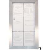 Securit vitrine d'affichage led STAINLESS STEEL, 6x feuilles