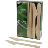 PAPSTAR couteau en bois "pure", longueur: 165 mm