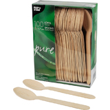 PAPSTAR Cuillre en bois "pure", longueur: 157 mm, par 100