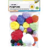 folia Pompons, 30 pices, assorti tailles et couleurs