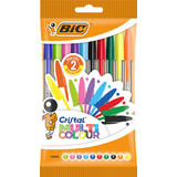 BIC stylo  bille Cristal large Multicolor, sachet de 10
