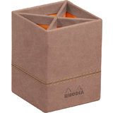 RHODIA pot  crayons, en similicuir, bois de rose