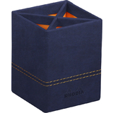 RHODIA pot  crayons, en similicuir, bleu nuit