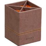 RHODIA pot  crayons, en similicuir, chocolat