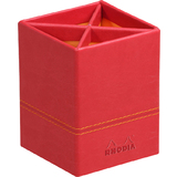 RHODIA pot  crayons, en similicuir, coquelicot