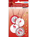 HERMA etiquette pour cadeau de Nol 3D, rond, rouge/argent