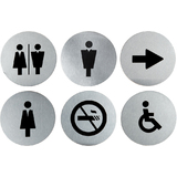 Securit pictogramme "DOOR SIGNS" kit de 6, acier inoxydable