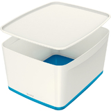 LEITZ Bote de rangement my Box, 18 litres, blanc / bleu