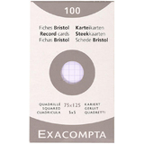 EXACOMPTA fiches bristol, 75 x 125 mm, quadrill, blanc