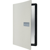 Securit Protge-menus RAW, A4, cuir vritable, blanc