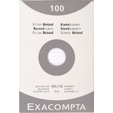 EXACOMPTA fiches bristol, 100 x 150 mm, quadrill, blanc