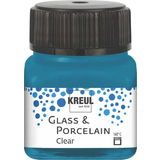 KREUL peinture pour verre et porcelaine Clear, bleu cyan