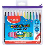 Maped feutre COLOR'PEPS long Life, en tui de 12  zip