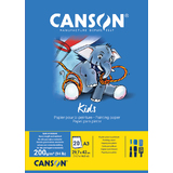 CANSON bloc de papier pour la peinture Kids, A3, 200 g/m2