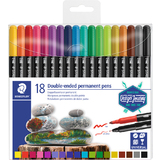 STAEDTLER feutre double pointe permanent, tui de 18