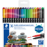 STAEDTLER feutre double pointe permanent, tui de 36