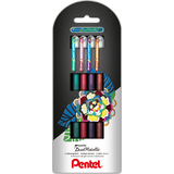 Pentel stylo roller  encre gel hybrid Dual Metallic, par 4