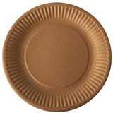 PAPSTAR assiette en carton "pure", rond, 190 mm, marron