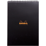 RHODIA bloc spiral Notepad, A4, quadrill 5x5, noir