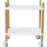 PAPERFLOW chariot de bureau, 2 tagres, blanc / htre