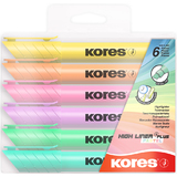 Kores surligneur "HIGH liner PLUS", couleurs pastel, tui 6