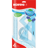 Kores kit de gometrie GEO15, 4 pices, assorti