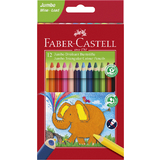 FABER-CASTELL crayons de couleur triangulaire Jumbo, tui 12