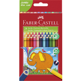 FABER-CASTELL crayons de couleur triangulaire Jumbo, tui 24