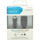 DIGITUS Cble adaptateur USB 2.0, OTG, micro USB-B - USB-A