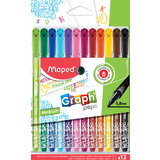 Maped feutre Graph'Peps medium Deco, tui de 12 en plastique