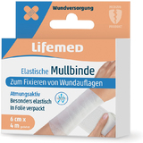 Lifemed bande de gaze lastique, 60 mm x 4,0 m, blanc